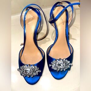 Badgley Mischka Royal Blue Shoes with Jewels size 8